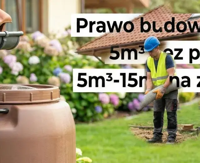 Prawo budowlane 2026: czy budowa szamba wymaga pozwolenia? Do 5m³ bez pozwolenia, od 5m³ do 15m³ na zgłoszenie.